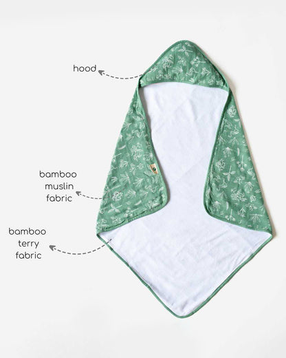 Cocoon Care Baby Hooded Towel-Bamboo Terry-Tropical Paradise