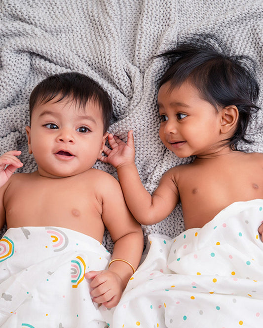 Aariro Muslin Swaddle-Under The Sea-Pack of 2-Organic Cotton-Infant Wraps