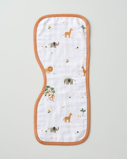 Aariro Organic Cotton Burp Cloth-Multi Layered & Reversible-Wild Safari-For Infants