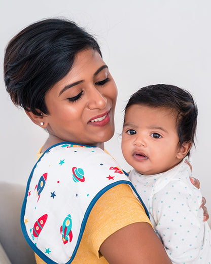 Aariro Organic Cotton Burp Cloth-Multi Layered & Reversible-Wild Safari-For Infants