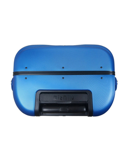 Miamily Cobalt Blue Ride On Trolley Carry On Luggage-Swiss Design-with 3 Digit Lock and Built in Seat for Kids & Adults