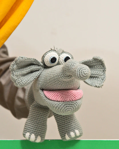 Happy Threads Jumbo The Elephant Soft Toy-Handcrafted-Lightweight & Portable-3Y+