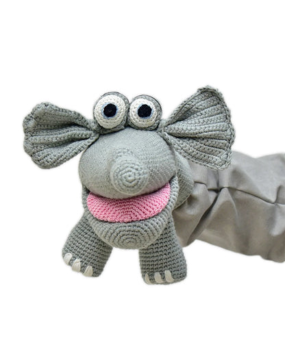Happy Threads Jumbo The Elephant Soft Toy-Handcrafted-Lightweight & Portable-3Y+