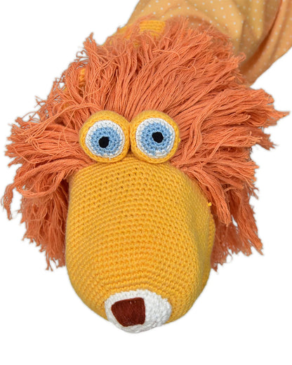 Happy Threads Leo The Lion Soft Toy-Handcrafted-Lightweight & Portable-3Y+