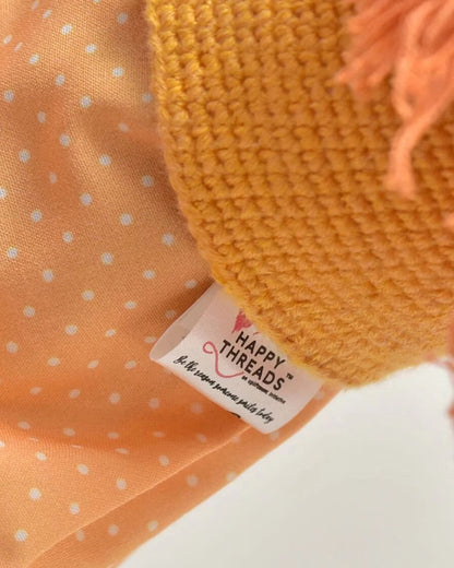 Happy Threads Leo The Lion Soft Toy-Handcrafted-Lightweight & Portable-3Y+