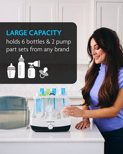 Baby Brezza Superfast 10 Minutes Baby Bottle Sterilizer And Dryer-Electric Steam-Universal Compatibility-6 Bottles Capacity