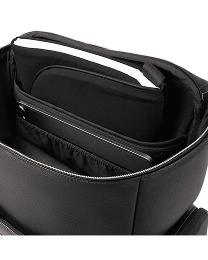 Nuna Essential Diaper Bag-Backpack-Changing Pad With Magnetic Closure-Removable Toiletry Pouch-Back Pocket Unzips Into Trolley Sleeve-Caviar