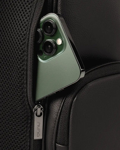 Nuna Essential Diaper Bag-Backpack-Changing Pad With Magnetic Closure-Removable Toiletry Pouch-Back Pocket Unzips Into Trolley Sleeve-Caviar