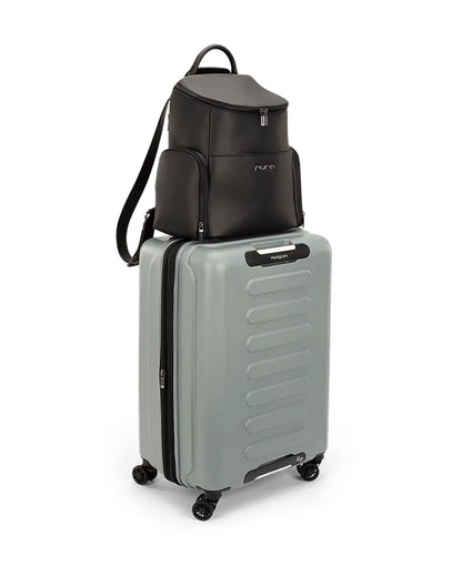 Nuna Essential Diaper Bag-Backpack-Changing Pad With Magnetic Closure-Removable Toiletry Pouch-Back Pocket Unzips Into Trolley Sleeve-Caviar