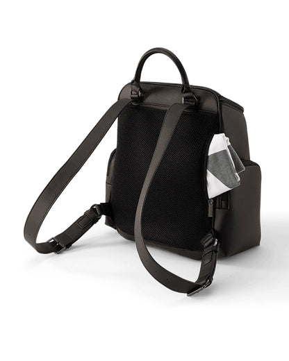 Nuna Essential Diaper Bag-Backpack-Changing Pad With Magnetic Closure-Removable Toiletry Pouch-Back Pocket Unzips Into Trolley Sleeve-Caviar