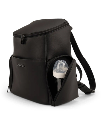 Nuna Essential Diaper Bag-Backpack-Changing Pad With Magnetic Closure-Removable Toiletry Pouch-Back Pocket Unzips Into Trolley Sleeve-Caviar