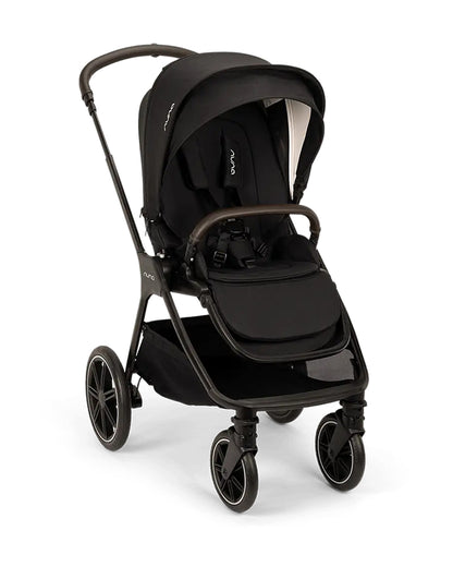Nuna TRIV LX Baby Stroller-With Cup Holder-2025 Edition-Big Rear Wheels-Reversible & Near Flat Reclining Seat-One Hand Fold-2 Years Warranty-For 0 to 4 Years (Upto 22 Kg)-Caviar
