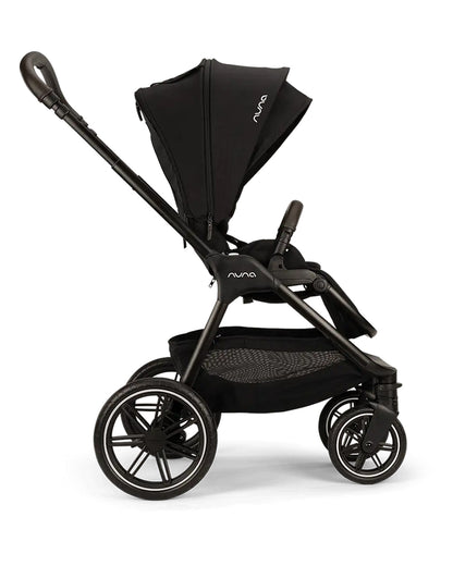 Nuna TRIV LX Baby Stroller-With Cup Holder-2025 Edition-Big Rear Wheels-Reversible & Near Flat Reclining Seat-One Hand Fold-2 Years Warranty-For 0 to 4 Years (Upto 22 Kg)-Caviar