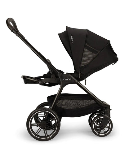Nuna TRIV LX Baby Stroller-With Cup Holder-2025 Edition-Big Rear Wheels-Reversible & Near Flat Reclining Seat-One Hand Fold-2 Years Warranty-For 0 to 4 Years (Upto 22 Kg)-Caviar