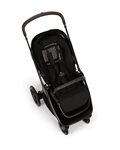 Nuna TRIV LX Baby Stroller-With Cup Holder-2025 Edition-Big Rear Wheels-Reversible & Near Flat Reclining Seat-One Hand Fold-2 Years Warranty-For 0 to 4 Years (Upto 22 Kg)-Caviar