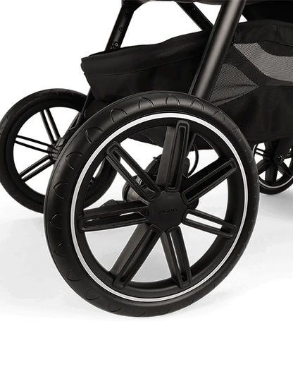 Nuna TRIV LX Baby Stroller-With Cup Holder-2025 Edition-Big Rear Wheels-Reversible & Near Flat Reclining Seat-One Hand Fold-2 Years Warranty-For 0 to 4 Years (Upto 22 Kg)-Caviar