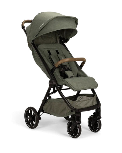 Nuna TRVL LX Cabin Friendly Baby Stroller-With Cup Holder-One Hand Fold-Big Rear Wheels-Car Seat Compatible-Includes Rain Cover & Travel Bag-2 Years Warranty-Pram for 0 to 4Y (Upto 22Kg)-Pine