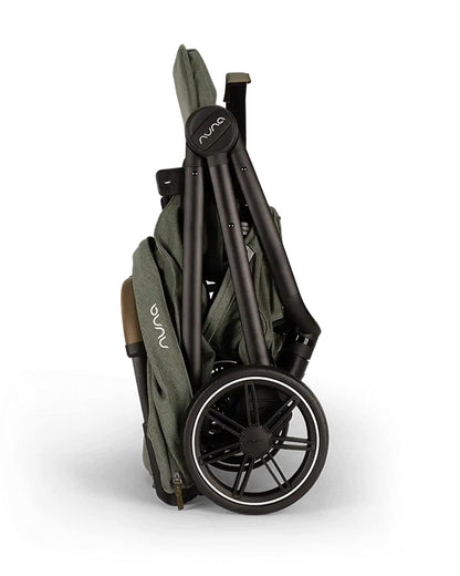 Nuna TRVL LX Cabin Friendly Baby Stroller-With Cup Holder-One Hand Fold-Big Rear Wheels-Car Seat Compatible-Includes Rain Cover & Travel Bag-2 Years Warranty-Pram for 0 to 4Y (Upto 22Kg)-Pine