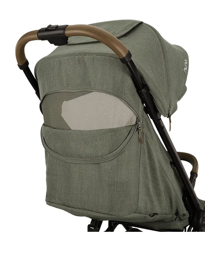 Nuna TRVL LX Cabin Friendly Baby Stroller-With Cup Holder-One Hand Fold-Big Rear Wheels-Car Seat Compatible-Includes Rain Cover & Travel Bag-2 Years Warranty-Pram for 0 to 4Y (Upto 22Kg)-Pine