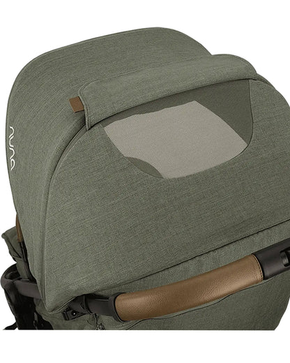 Nuna TRVL LX Cabin Friendly Baby Stroller-With Cup Holder-One Hand Fold-Big Rear Wheels-Car Seat Compatible-Includes Rain Cover & Travel Bag-2 Years Warranty-Pram for 0 to 4Y (Upto 22Kg)-Pine