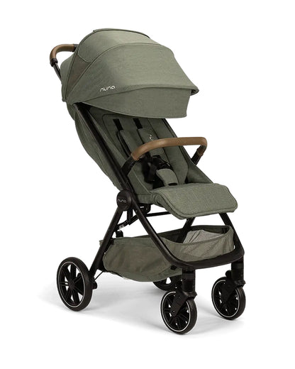 Nuna TRVL LX Cabin Friendly Baby Stroller-With Cup Holder-One Hand Fold-Big Rear Wheels-Car Seat Compatible-Includes Rain Cover & Travel Bag-2 Years Warranty-Pram for 0 to 4Y (Upto 22Kg)-Pine