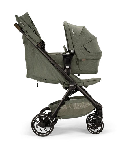 Nuna TRVL LX Cabin Friendly Baby Stroller-With Cup Holder-One Hand Fold-Big Rear Wheels-Car Seat Compatible-Includes Rain Cover & Travel Bag-2 Years Warranty-Pram for 0 to 4Y (Upto 22Kg)-Pine