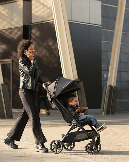 Nuna TRVL LX Cabin Friendly Baby Stroller-With Cup Holder-One Hand Fold-Big Rear Wheels-Car Seat Compatible-Includes Rain Cover & Travel Bag-2 Years Warranty-Pram for 0 to 4Y (Upto 22Kg)-Pine