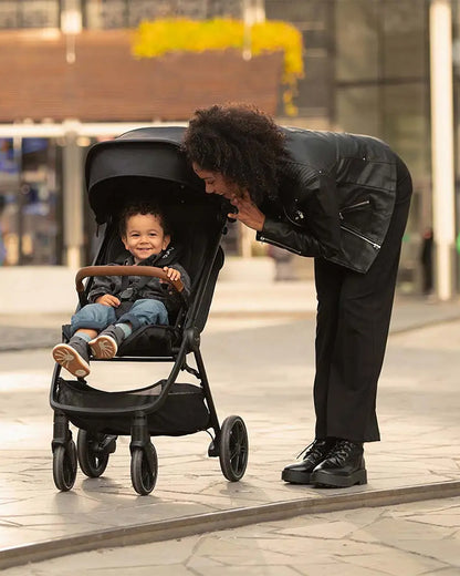 Nuna TRVL LX Cabin Friendly Baby Stroller-With Cup Holder-One Hand Fold-Big Rear Wheels-Car Seat Compatible-Includes Rain Cover & Travel Bag-2 Years Warranty-Pram for 0 to 4Y (Upto 22Kg)-Pine