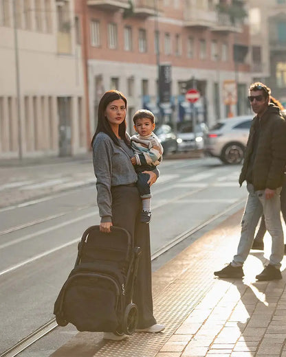 Nuna TRVL LX Cabin Friendly Baby Stroller-With Cup Holder-One Hand Fold-Big Rear Wheels-Car Seat Compatible-Includes Rain Cover & Travel Bag-2 Years Warranty-Pram for 0 to 4Y (Upto 22Kg)-Pine