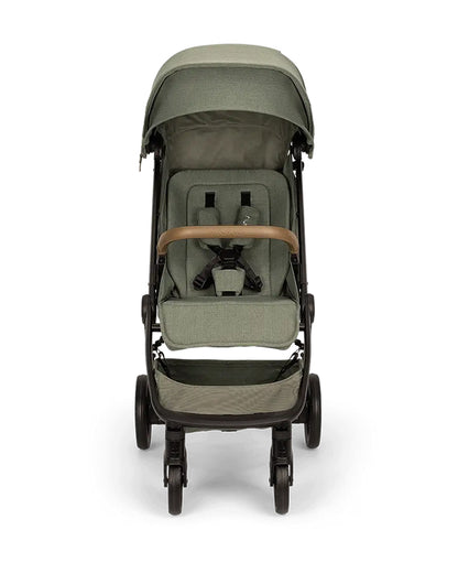 Nuna TRVL LX Cabin Friendly Baby Stroller-With Cup Holder-One Hand Fold-Big Rear Wheels-Car Seat Compatible-Includes Rain Cover & Travel Bag-2 Years Warranty-Pram for 0 to 4Y (Upto 22Kg)-Pine