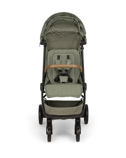 Nuna TRVL LX Cabin Friendly Baby Stroller-With Cup Holder-One Hand Fold-Big Rear Wheels-Car Seat Compatible-Includes Rain Cover & Travel Bag-2 Years Warranty-Pram for 0 to 4Y (Upto 22Kg)-Pine