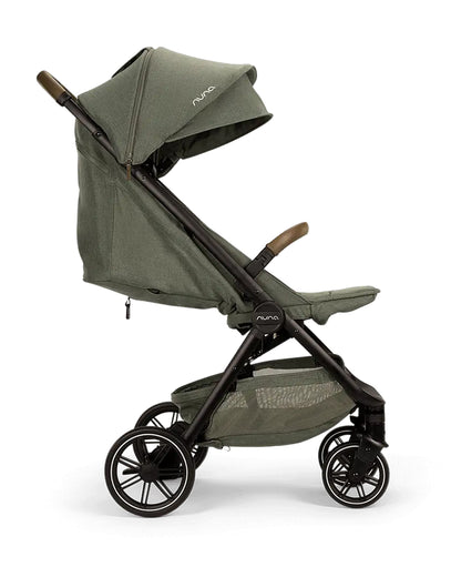 Nuna TRVL LX Cabin Friendly Baby Stroller-With Cup Holder-One Hand Fold-Big Rear Wheels-Car Seat Compatible-Includes Rain Cover & Travel Bag-2 Years Warranty-Pram for 0 to 4Y (Upto 22Kg)-Pine
