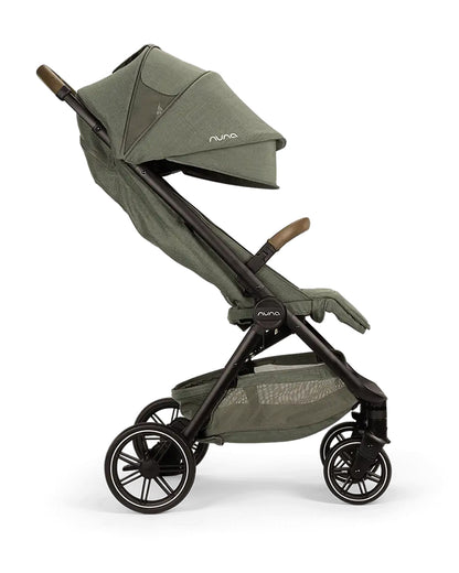 Nuna TRVL LX Cabin Friendly Baby Stroller-With Cup Holder-One Hand Fold-Big Rear Wheels-Car Seat Compatible-Includes Rain Cover & Travel Bag-2 Years Warranty-Pram for 0 to 4Y (Upto 22Kg)-Pine