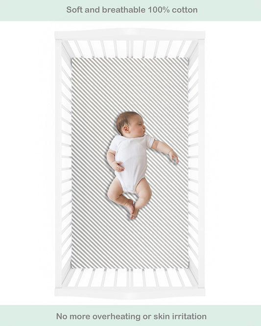 Abracadabra Flat Bedsheet-Starry Night-100% Natural Premium Cotton-Grey & White-Pack of 2 Baby Bedsheets-For Infants