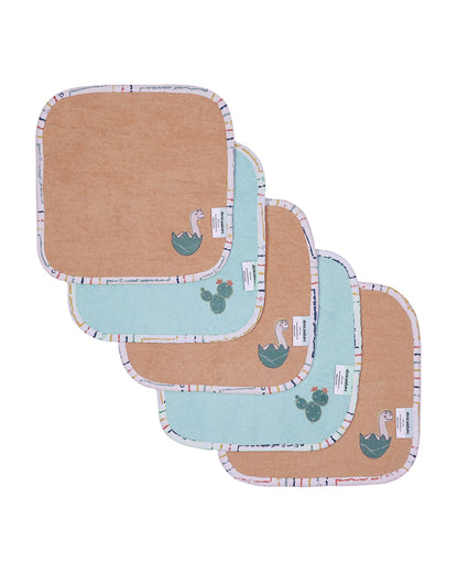 Abracadabra Baby Face Towel-100% Terry Cotton-D for Dino-Pack of 5