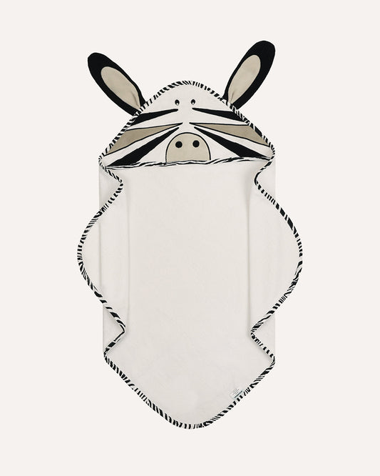 Abracadabra Hooded Baby Bath Towel Set-100% Terry Cotton-With 2 Face Washers-Zebra