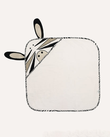 Abracadabra Hooded Baby Bath Towel Set-100% Terry Cotton-With 2 Face Washers-Zebra