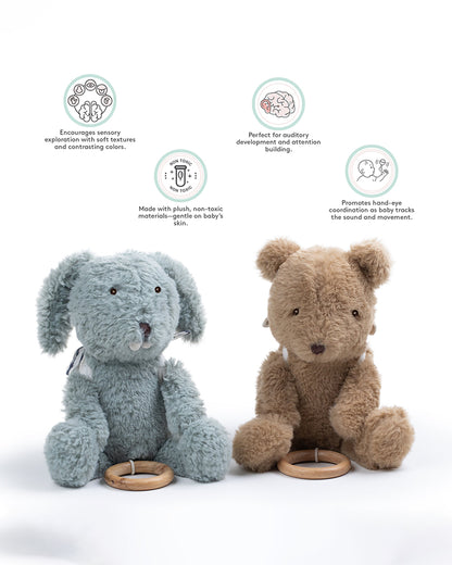 Abracadabra Bruno The Bear Musical Toy With Backpack-Encourages Sensory Exploration-Promotes Hand Eye Coordination-For Newborn