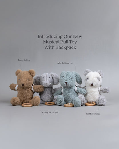 Abracadabra Bruno The Bear Musical Toy With Backpack-Encourages Sensory Exploration-Promotes Hand Eye Coordination-For Newborn