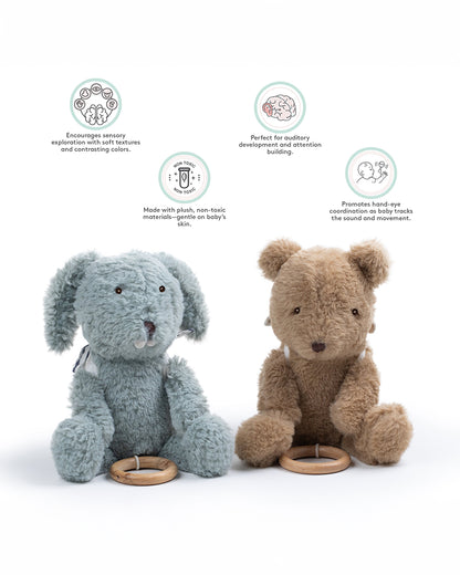 Abracadabra Alfie The Bunny Musical Toy With Backpack-Encourages Sensory Exploration-Promotes Hand Eye Coordination-For Newborn