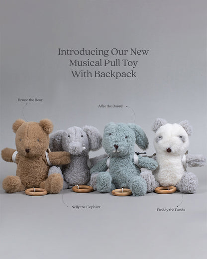 Abracadabra Nelly The Elephant Musical Toy With Backpack-Encourages Sensory Exploration-Promotes Hand Eye Coordination-For Newborn