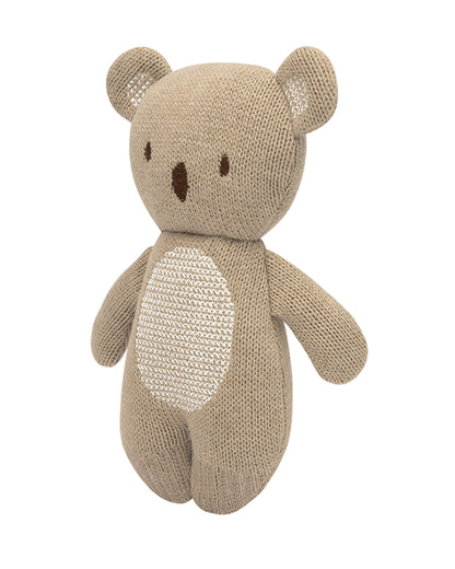 Abracadabra Milo The Teddy Knitted Rattle Toy-Breathable & Lightweight-Soft Toy-Brown-For Newborn