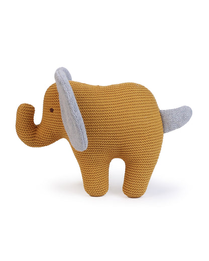 Abracadabra Eli The Elephant Knitted Soft Toy-Encourages Comfort & Imagination-Yellow-For Newborn