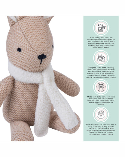Abracadabra Betsie The Bunny Knitted Soft Toy-Encourages Comfort & Imagination-Blush-For Newborn