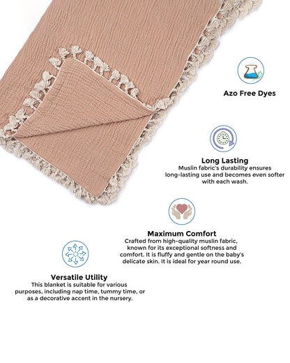 Crane Baby 6 Layer Muslin Blanket-Copper-For Infants