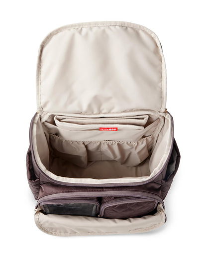 Skip Hop Forma Diaper Bag-Backpack-With Changing Pad-Extra Wide Opening & Lightweight Quilted Design-Chocolate