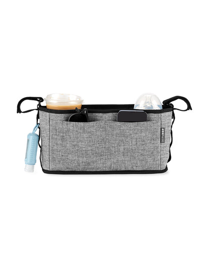 Skip Hop Grab & Go Ultra Stroller Organizer-With Adjustable Straps & Insulated Bottle Pockets-Grey