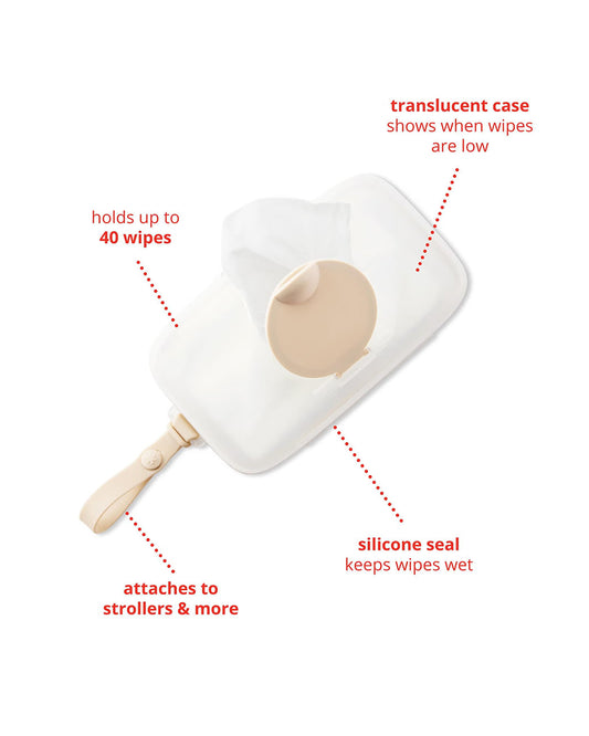 Skip Hop Grab & Go Snug Seal Wipe Case With Silicone Strap For On The Go-Oat