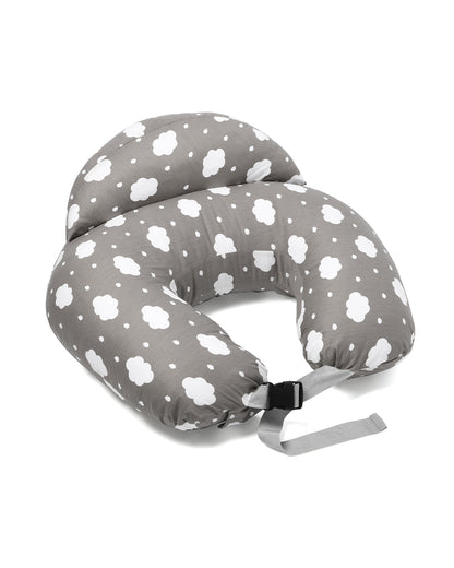 Momcozy Nursing Pillow For Comfortable Breastfeeding-Versatile Use-With Adjustable Waist Strap-100% Cotton Cover-Grey
