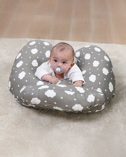 Momcozy Nursing Pillow For Comfortable Breastfeeding-Versatile Use-With Adjustable Waist Strap-100% Cotton Cover-Grey